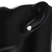 Mother of Pearl Oval Silver Stud Earrings, e346